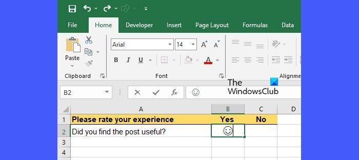 Cách chèn biểu tượng cảm xúc trong Excel: wellcome